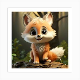 Cute Fox In The Forest 4 Art Print