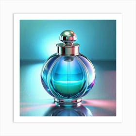 Blue Perfume Bottle Art Print