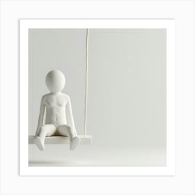 Man On A Swing Art Print