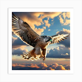Design Of A Falcon In The Sky Ultra Hd Realistic Vivid Colors Highly Detailed Uhd Drawing Pen 1 Art Print