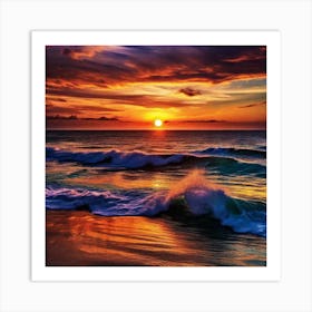 Sunset On The Beach 553 Art Print