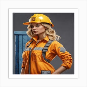 Portrait Of A Construction Worker Art Print