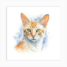 Arabian Mau Cat Portrait Art Print