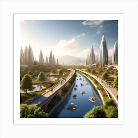 Futuristic City 218 Art Print