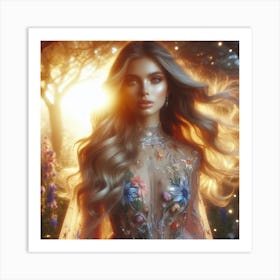 Fairy Girl In The Forest 1 Art Print