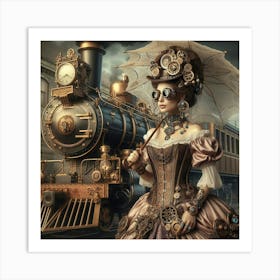 Steampunk Woman 4 Art Print