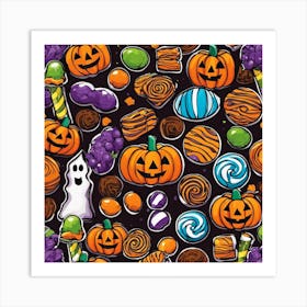 Halloween Candy Seamless Pattern 5 Art Print