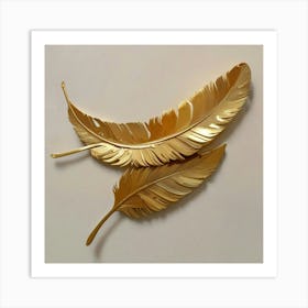 Gold Feathers 1 Art Print