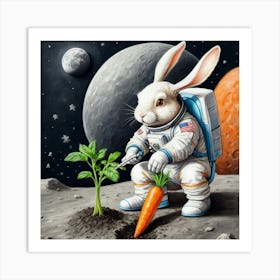 Rabbit On The Moon 1 Art Print