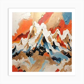 Alpine Abstract Watercolor Art Art Print