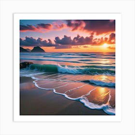 Sunset At The Beach 13 Art Print