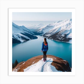 Mountains And Lake Art Print