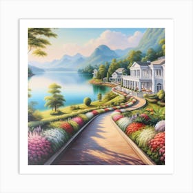 House By The Lake Art Print