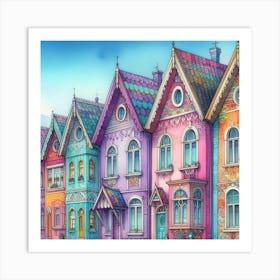 Colorful Houses 1 Art Print