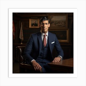 Portrait Of A Man In A Suit Art Print