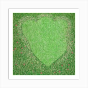 Heart In The Grass 3 Art Print