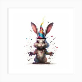 Bunny In A Party Hat Art Print