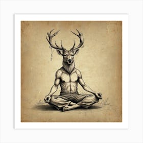 Deer Meditating Art Print