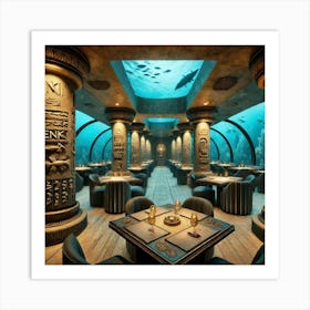 The Deep Waters Dining Hall In A Submarine Restaur Art Print