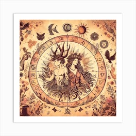 Zodiac Signs Wiccan Inspiration Art Print