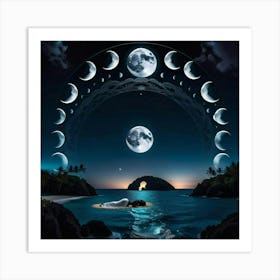 Moon Phases 3 Art Print