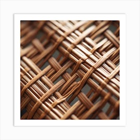 Close Up Of A Woven Basket Art Print