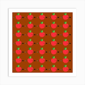 Apple Arrow Pattern Design Drawing Art Print