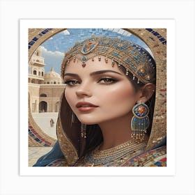 Beautiful Mosaic Lady, Beauty And Art 04 Art Print