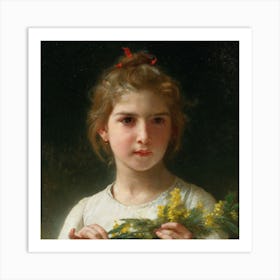 Girl With Flowers 2 Art Print