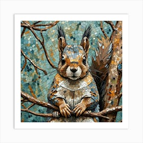 Mosaic Prevost Squirrel Art Print