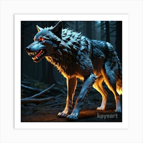 Wolf In The Woods 1 Art Print