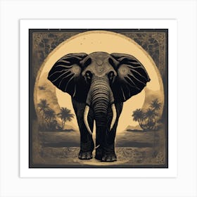 Elephant In The Moonlight 1 Art Print