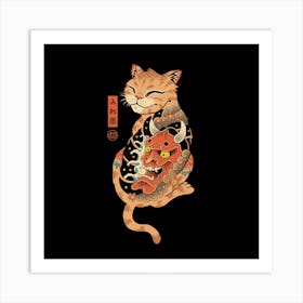 Oni Cat Irezumi Art Print