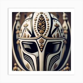 Porcelain An Elegant Vintage Mandalorian Helmet Art Print