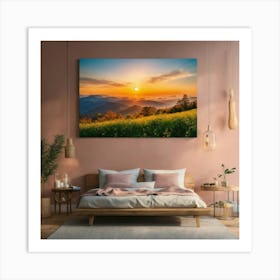 Sunset In The Mountains 64 Art Print