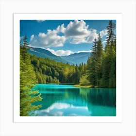 Blue Lake In The Mountains 18 Art Print