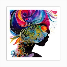 Colorful Woman Portrait Art Print