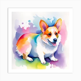 Corgi Watercolor Painting Art Print