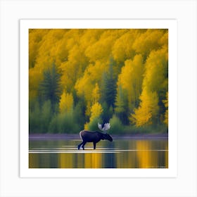 Moose In Autumn Art Print