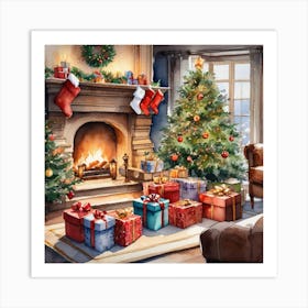 Christmas In The Living Room 53 Art Print