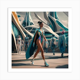 Futuristic Woman 1 Art Print