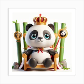 Panda King Art Print