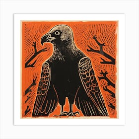 Retro Bird Lithograph Vulture 2 Art Print