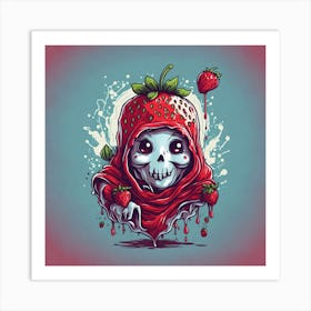 Strawberry Skull Art Print