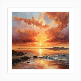 Sunset On The Beach 1 Art Print