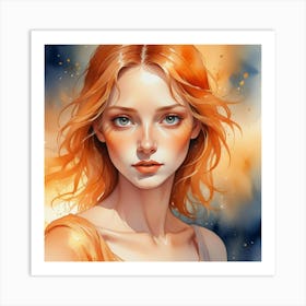 Orange Haired Girl 1 Art Print