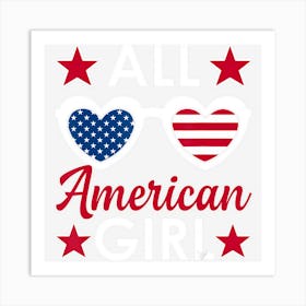 All American Girl 4th Of July Girls Kids Art Print