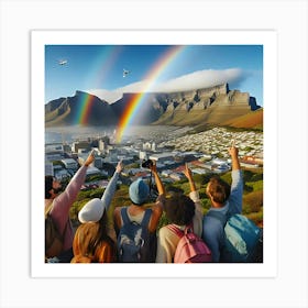 A Image Of A Beautiful Rainbow Over Cape Town 2 Art Print