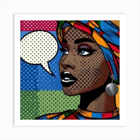 Saminu Pop African Woman With Speech Bubble Art Print