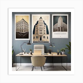 Three Buildings Art Print